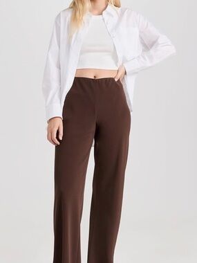 Vince Women's High-Waist Crepe Bias Pull On Pants Nut Umber NWT Size L $345